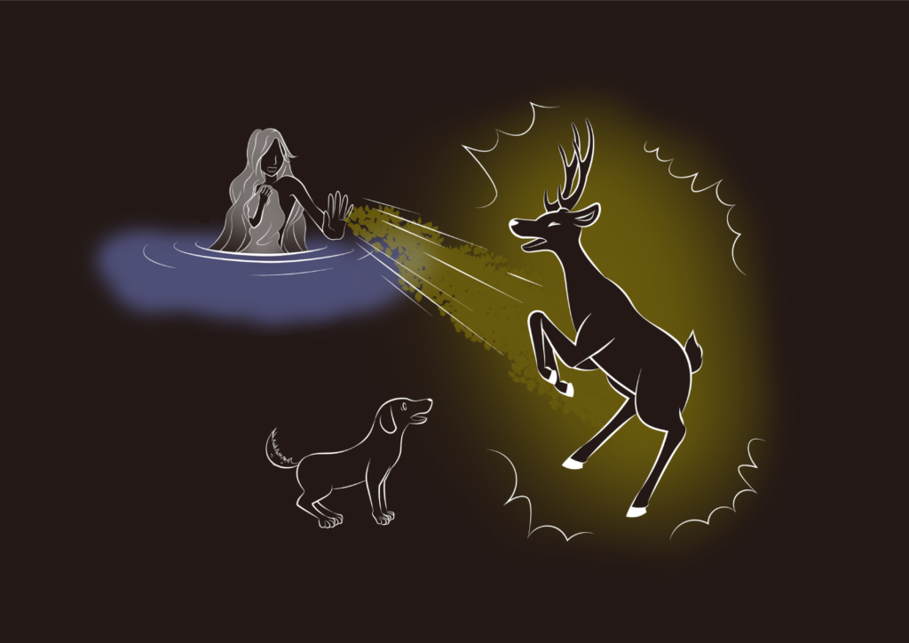 水浴びをするアルテミス